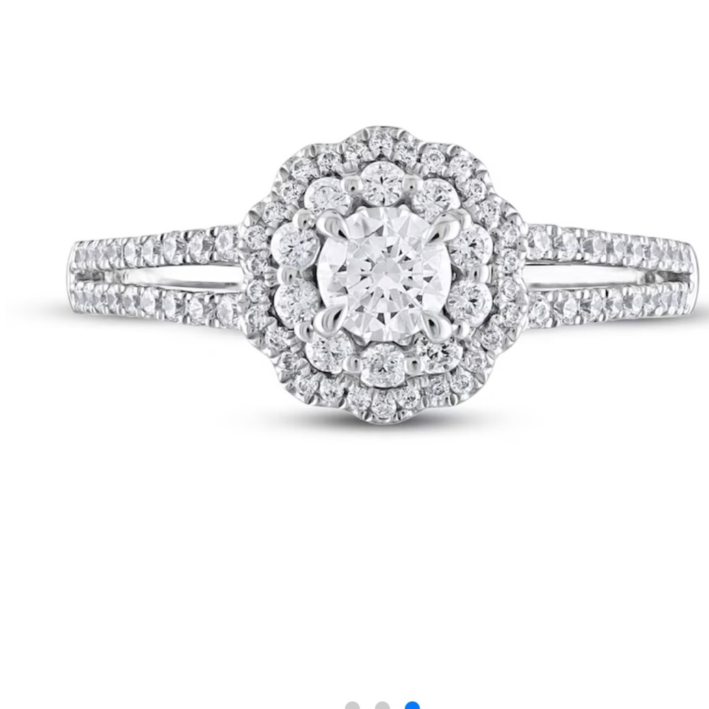 5/8 cttw Adrianna Papell Diamond Engagement Wedding set 14K White Gold size 7 - Picture 9 of 9
